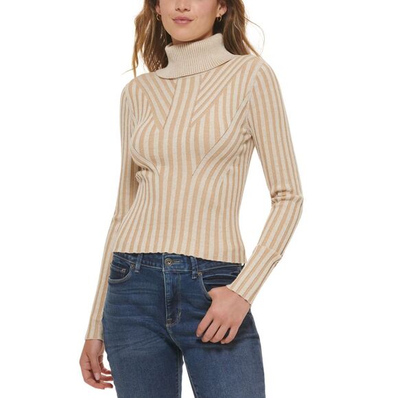 Women's Printed Turtleneck Long-Sleeve Sweater - Picture 1 of 1